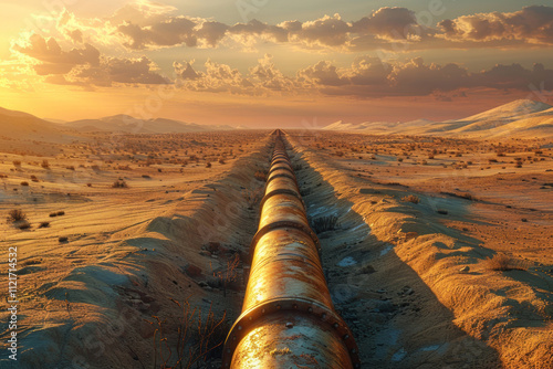 Pipelines in the desert,.  