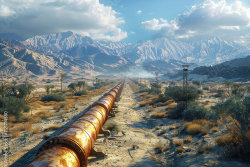 Pipelines in the desert,.   