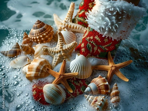 A Magical Underwater Christmas Filled with Seashells and Starfish
