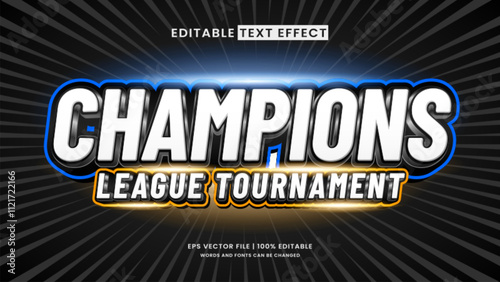 Champions tournament 3d editable text effect