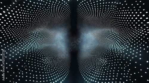 Abstract digital art: A mesmerizing tunnel of light and dots.