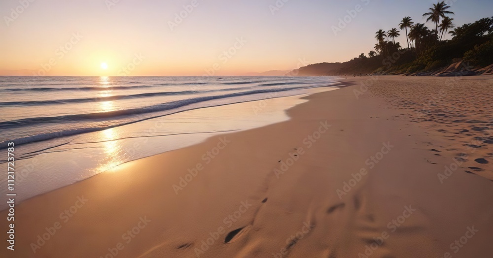 Beach at dusk with warm light casting long shadows, beach, golden hour, long shadows Beach at dusk with warm light casting long shadows, beach, golden hour, long shadows