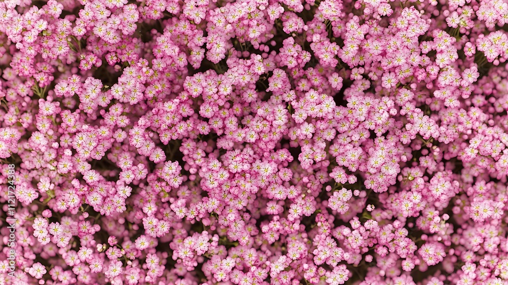 Fototapeta premium A breathtaking close-up of a dense cluster of delicate pink flowers, creating a stunning floral texture.