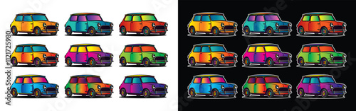 Racing retro car. Original vector illustration in vintage style.