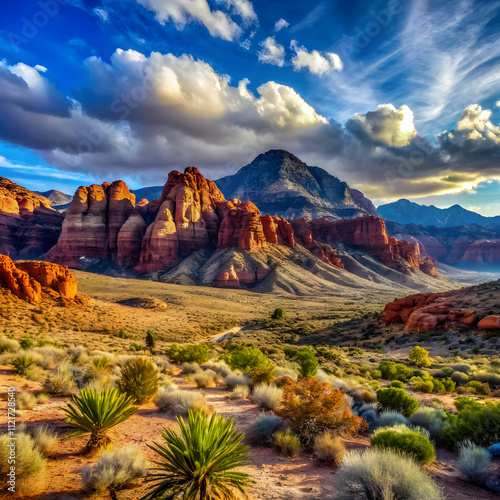 landscape in red rock canyon Nevada USA