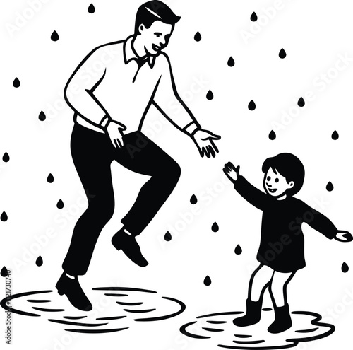 Celebrate Happy Father's Day Silhouette Vector Illustration