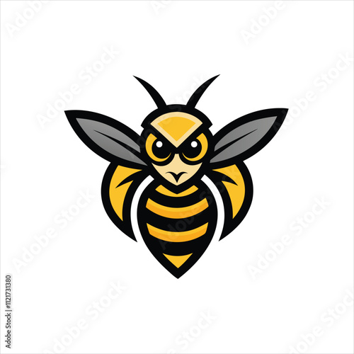 Hornet mascot logo on white background