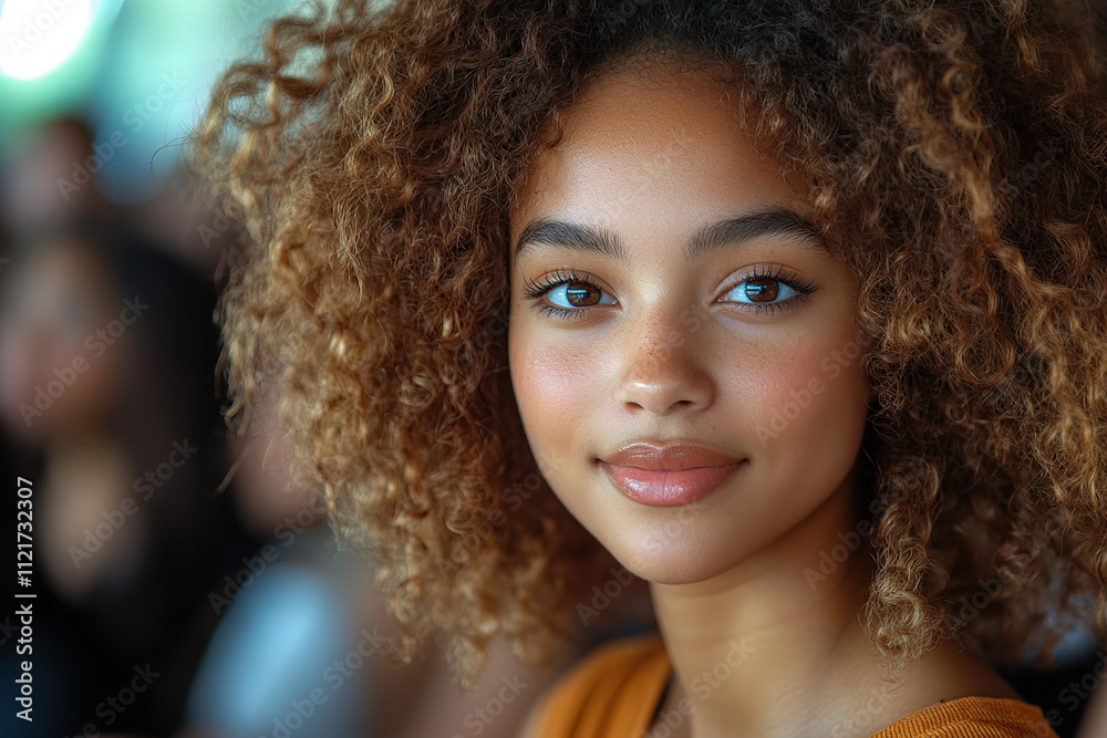 Fototapeta premium Student listens to a lecture in large auditorium