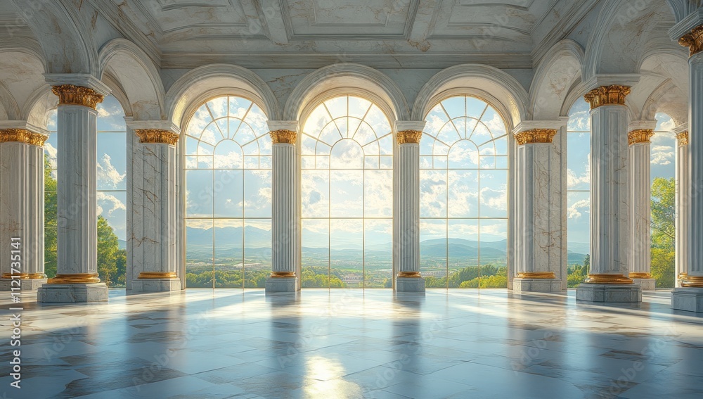 Obraz premium Grand Hall with Panoramic Views