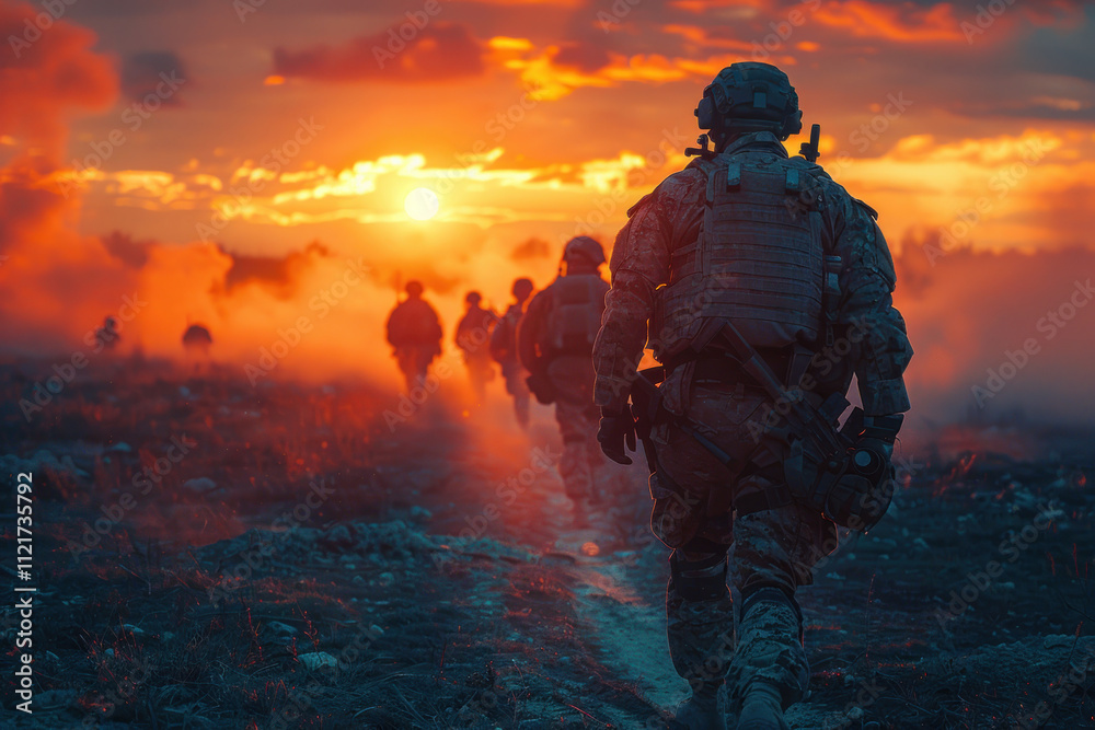 Combat soldiers of an elite counter-terrorism unit Combat soldiers of an elite counter-terrorism unit