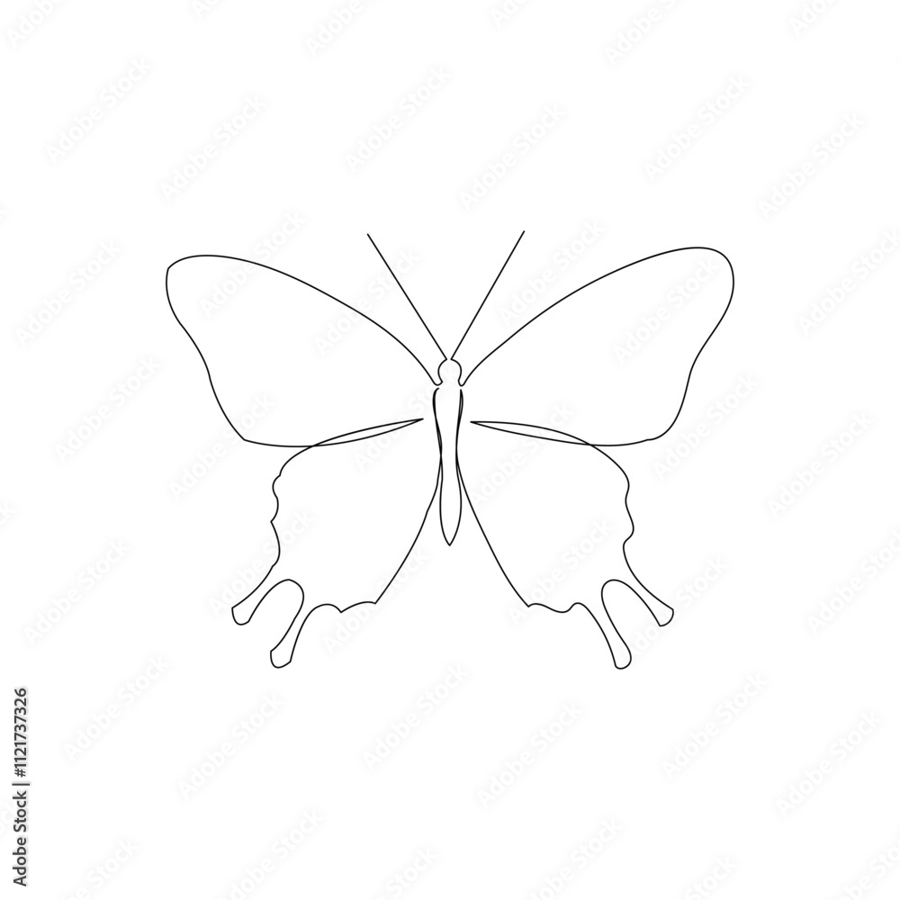 Butterfly continuous one line drawing of isolated outline vector illustration
Butterfly continuous one line drawing of isolated outline vector illustration
