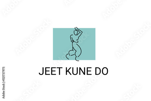 jeet kune do sport vector line icon. sportsman, fighting stance. sport pictogram illustration.