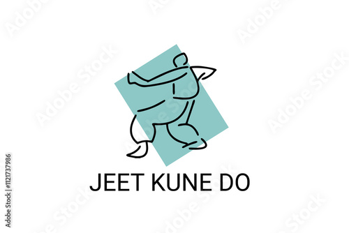 jeet kune do sport vector line icon. sportsman, fighting stance. sport pictogram illustration.