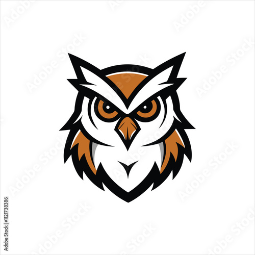 Owl head mascot logo design template vector