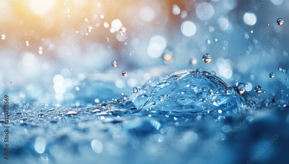 Fototapeta premium Water Droplets Splashing in Water