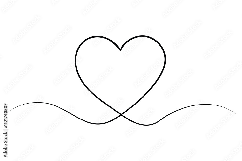 Minimalist continuous heart one line drawing
Minimalist continuous heart one line drawing