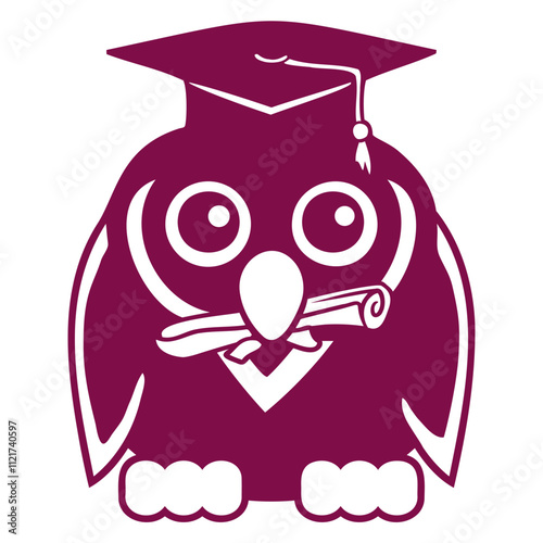 Proud Penguin School Leaving Certificate College Design Lover Art Vector Illustration Card T-Shirt Poster Sticker Graphic Print Decorative Drawing Isolated Logo Decoration Symbol Creative Cool Style
