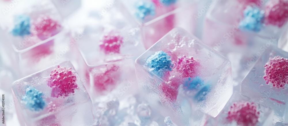 Pink and Blue Ice Cubes Pink and Blue Ice Cubes