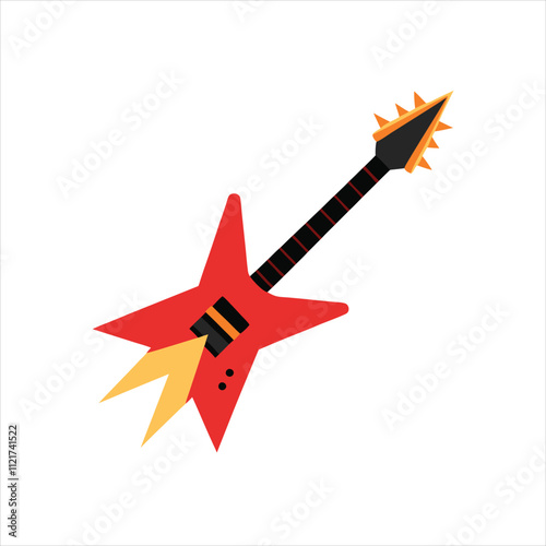 Rockstar Guitar cartoon form vector on white background 