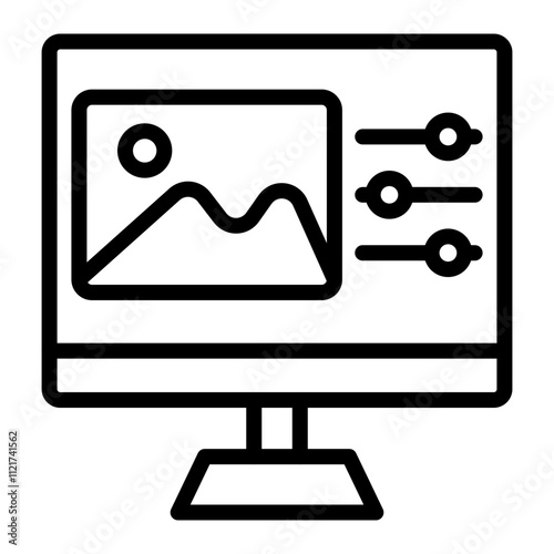Editing Software Vector Line Icon Design