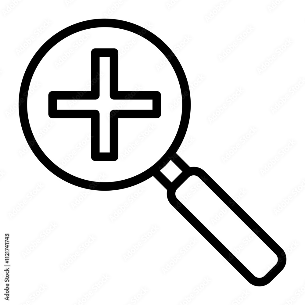 Zoom Lens Vector Line Icon Design Zoom Lens Vector Line Icon Design