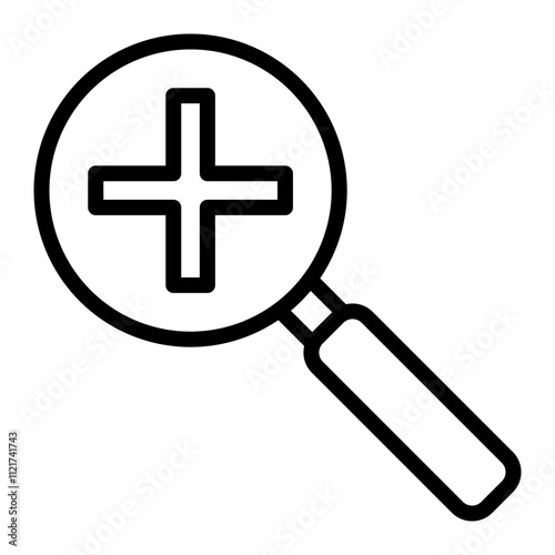Zoom Lens Vector Line Icon Design