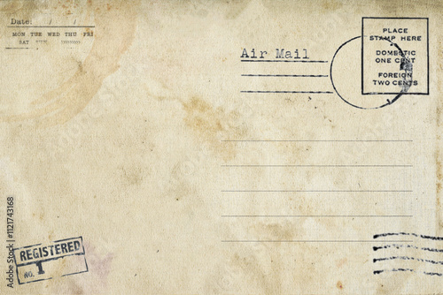 Blank of the old postcard with space for text