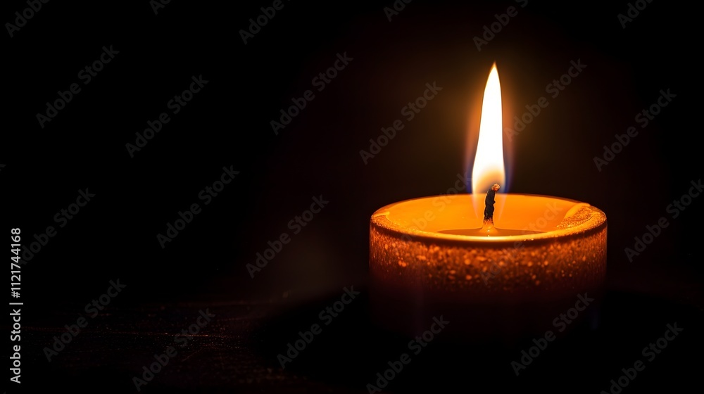 A Solitary Candle Glowing in a Dark Room A Symbol of Hope and Remembrance A Solitary Candle Glowing in a Dark Room A Symbol of Hope and Remembrance