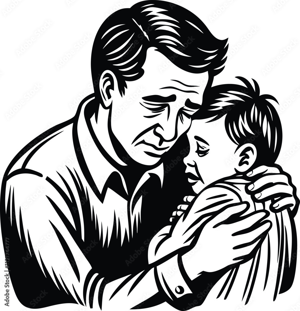 Happy Father's Day Silhouette Vector Illustration | Heartfelt Design for Celebrations.this illustration captures the spirit of love and appreciation for fathers Happy Father's Day Silhouette Vector Illustration | Heartfelt Design for Celebrations.this illustration captures the spirit of love and appreciation for fathers