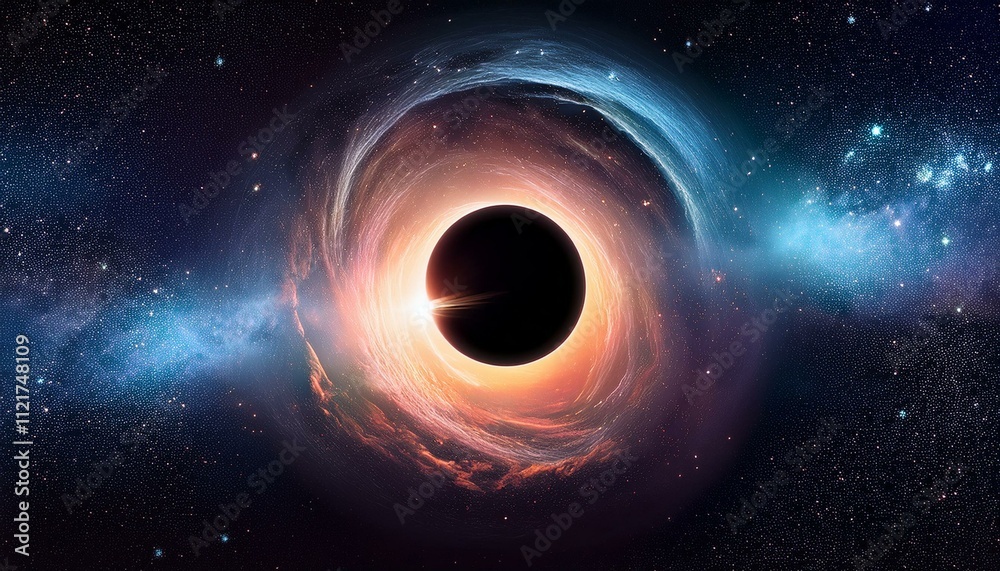illustration of black hole in space concept; abstract nebula and galaxy background illustration of black hole in space concept; abstract nebula and galaxy background