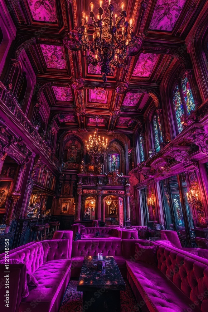 Fototapeta premium Lavish and Enchanting Purple Ornate Interior Dream
