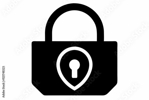 Lock and unlock icons: black, white, simple. Set of close and open locks ,a basic padlock silhouette icon vector ,Padlock, lock line icon isolated on white background.