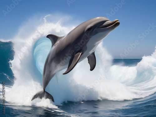 Dolphin jumping from the sea
