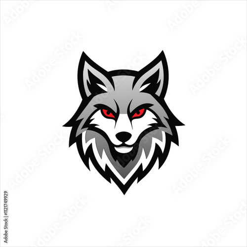 Wolf head mascot logo design vector on white background photo