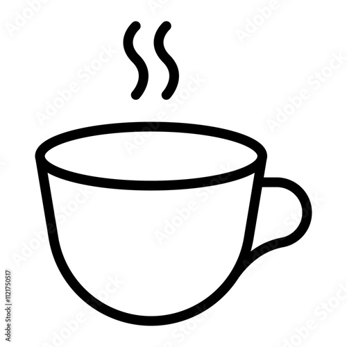 Coffee Cup Vector Line Icon Design
