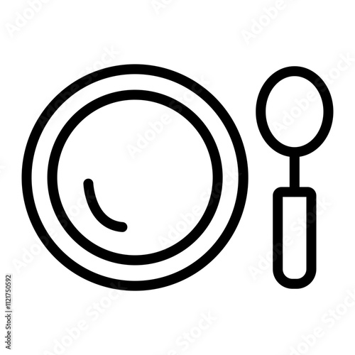 Dinner Plate Vector Line Icon Design