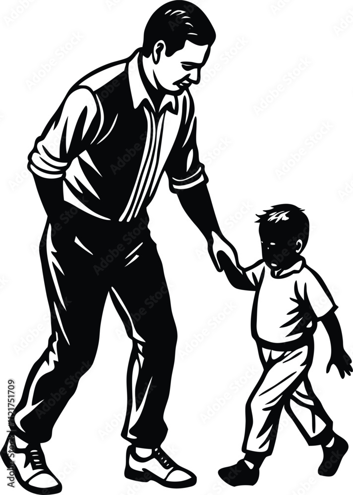 Celebrate Father’s Day with this elegant silhouette vector illustration. Featuring a heartfelt and timeless design, this illustration captures the spirit of love and appreciation for fathers Celebrate Father’s Day with this elegant silhouette vector illustration. Featuring a heartfelt and timeless design, this illustration captures the spirit of love and appreciation for fathers