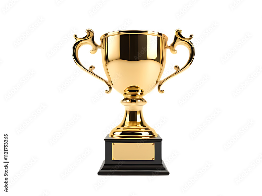 High-Quality Gold Award-Winning Trophy Cup on Transparent Background High-Quality Gold Award-Winning Trophy Cup on Transparent Background