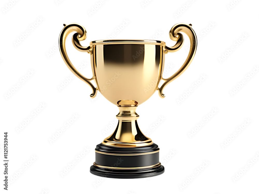 High-Quality Gold Award-Winning Trophy Cup on Transparent Background High-Quality Gold Award-Winning Trophy Cup on Transparent Background