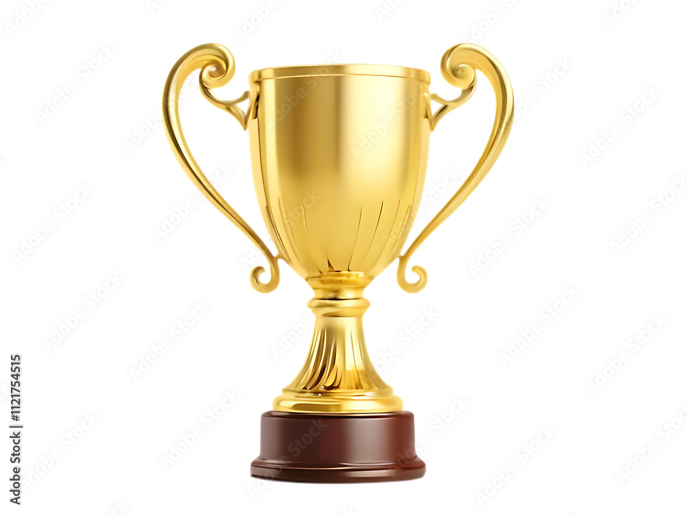 High-Quality Gold Award-Winning Trophy Cup on Transparent Background High-Quality Gold Award-Winning Trophy Cup on Transparent Background