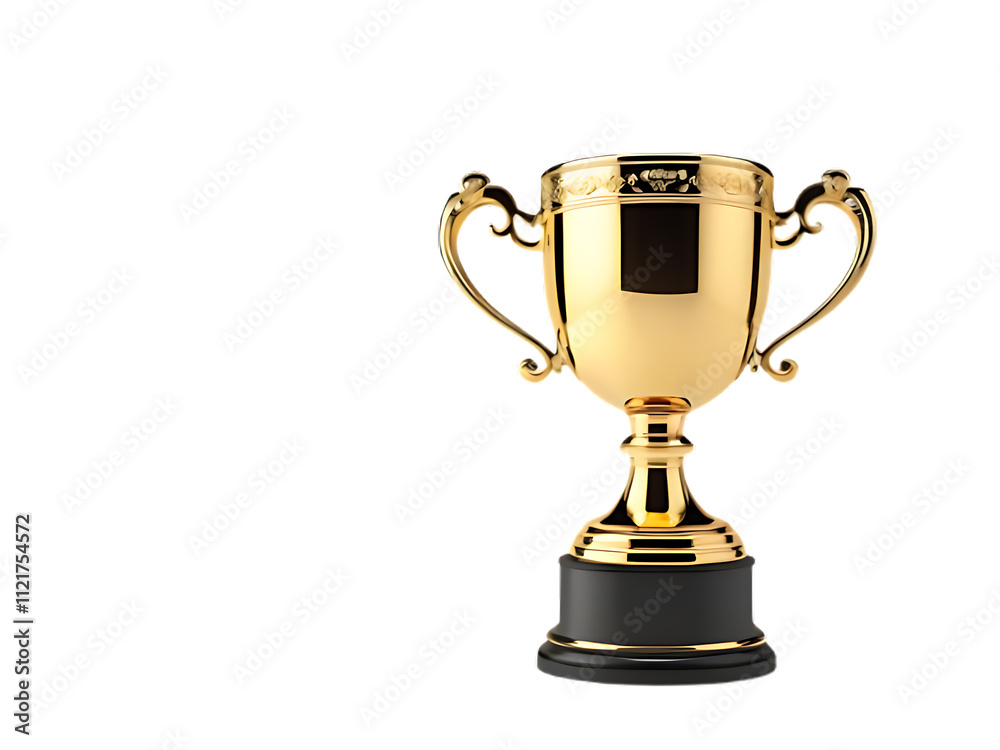 High-Quality Gold Award-Winning Trophy Cup on Transparent Background High-Quality Gold Award-Winning Trophy Cup on Transparent Background