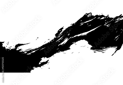 Paint stroke brush, line or texture set on white background.