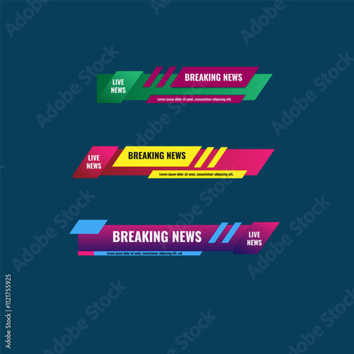 lower third banner set geometric shape template