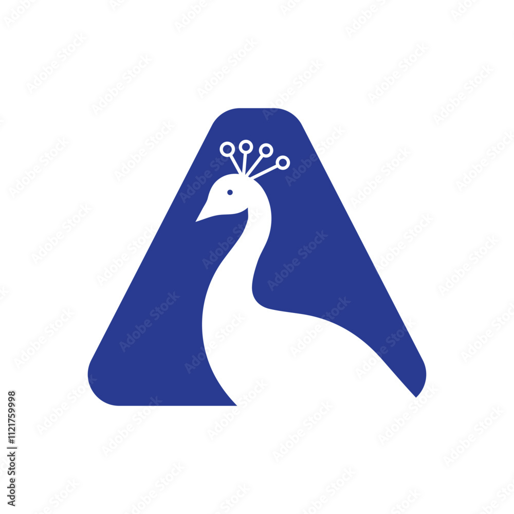Obraz premium Letter A Peacock Logo Design Vector Template
