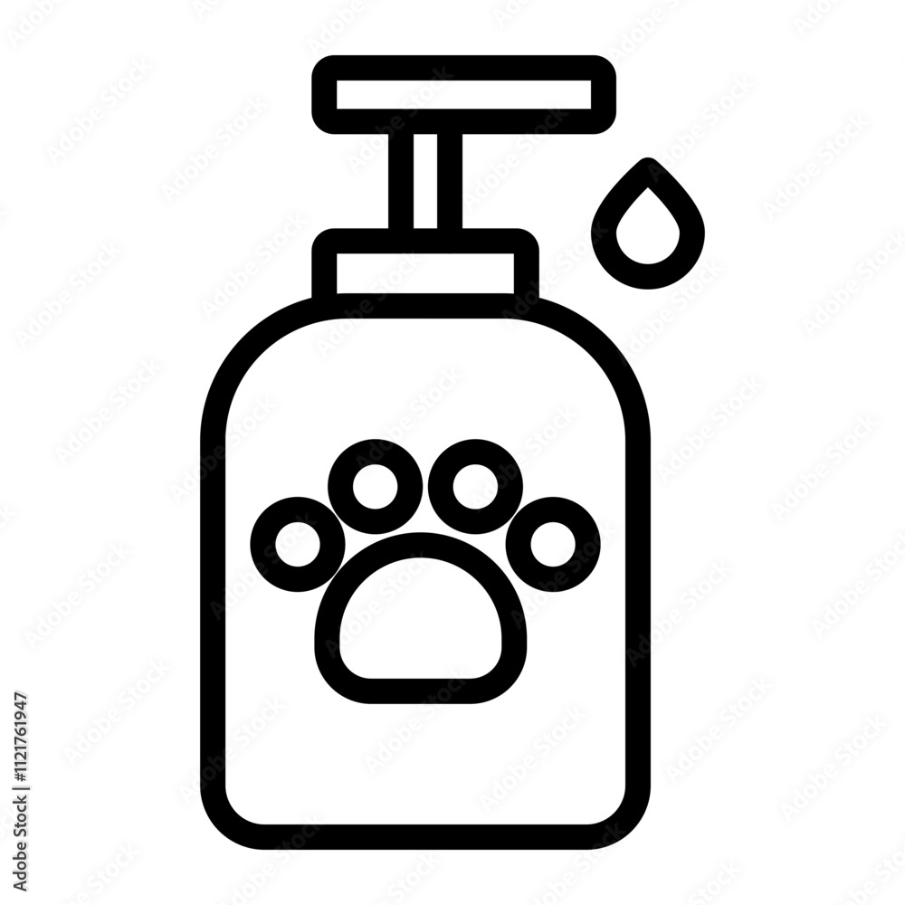 Pet Shampoo Vector Line Icon Design Pet Shampoo Vector Line Icon Design