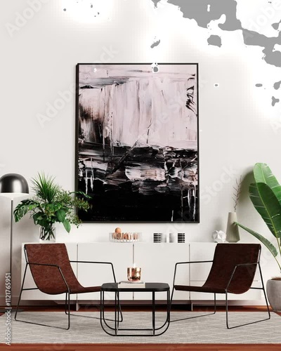 Illustrated Luxurious and stylish interior space
