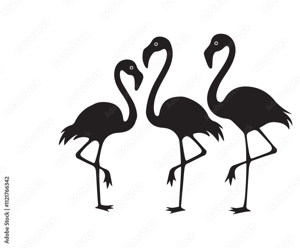 Fototapeta premium flamingo silhouette isolated on white background.