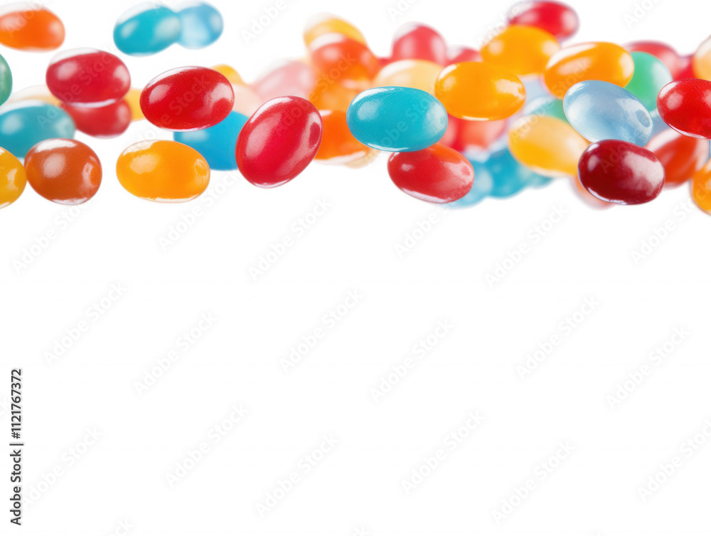 Colorful Jelly Beans Falling, Sweet Treats, Delicious Candy Colorful Jelly Beans Falling, Sweet Treats, Delicious Candy