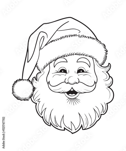 Santa Claus vector in line art style