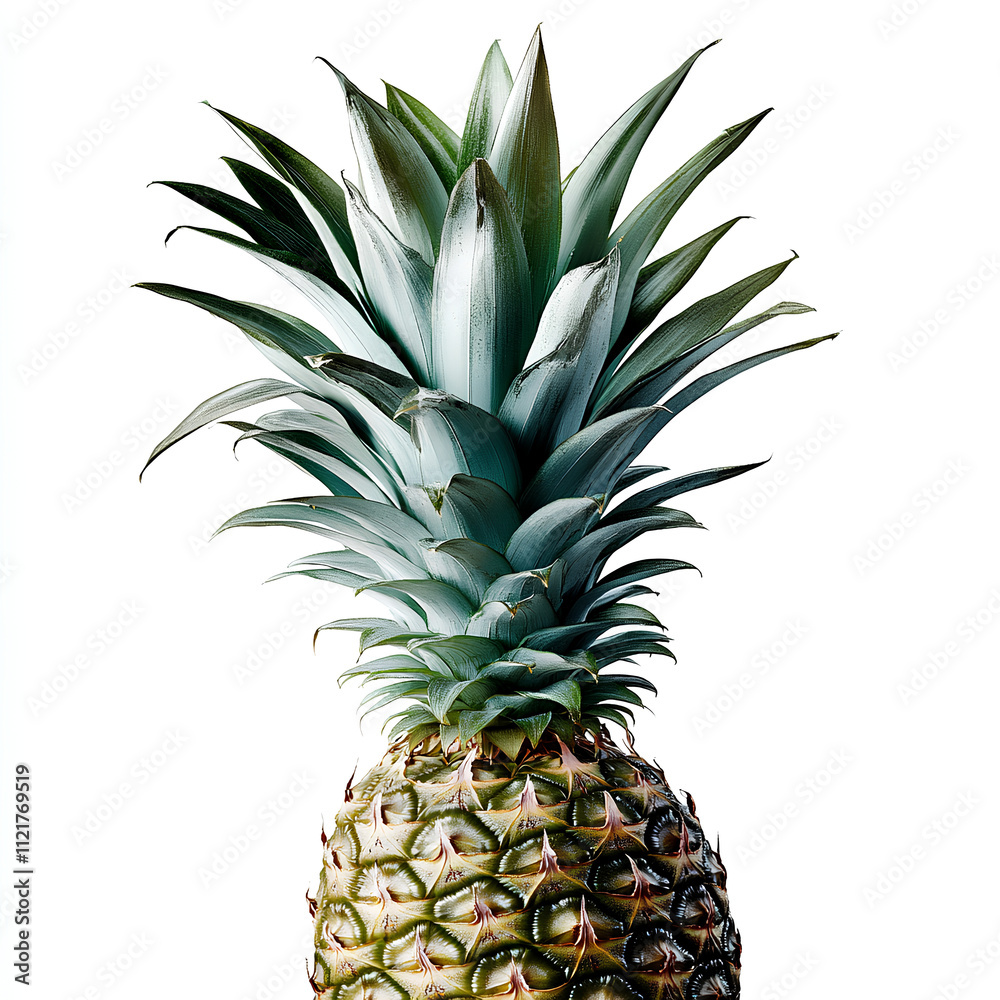 Obraz premium Ripe pineapple fruit isolated on white background